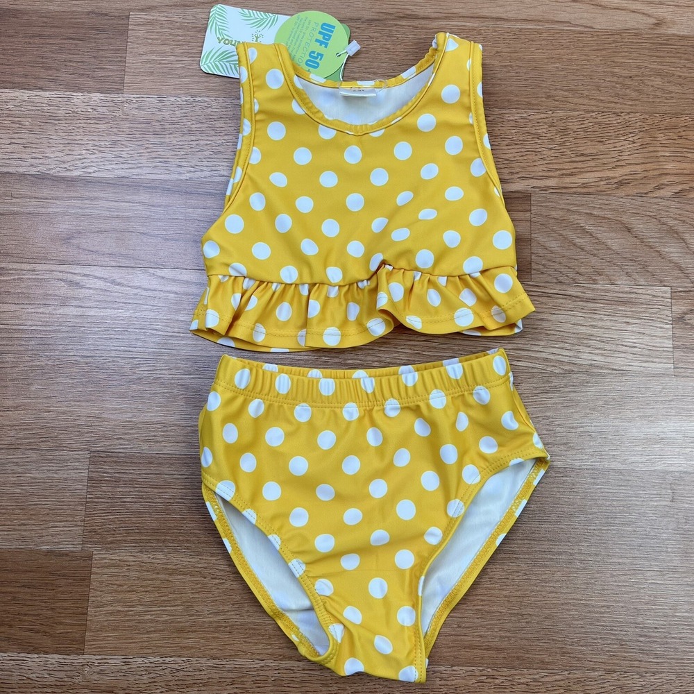 Younger Tree Yellow Polka Dot Bikini Toddler‎ Girls 2-3t Two Piece NEW